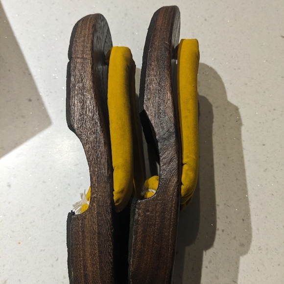 Wooden Sandals with Yellow Straps - Picture 4 of 4
